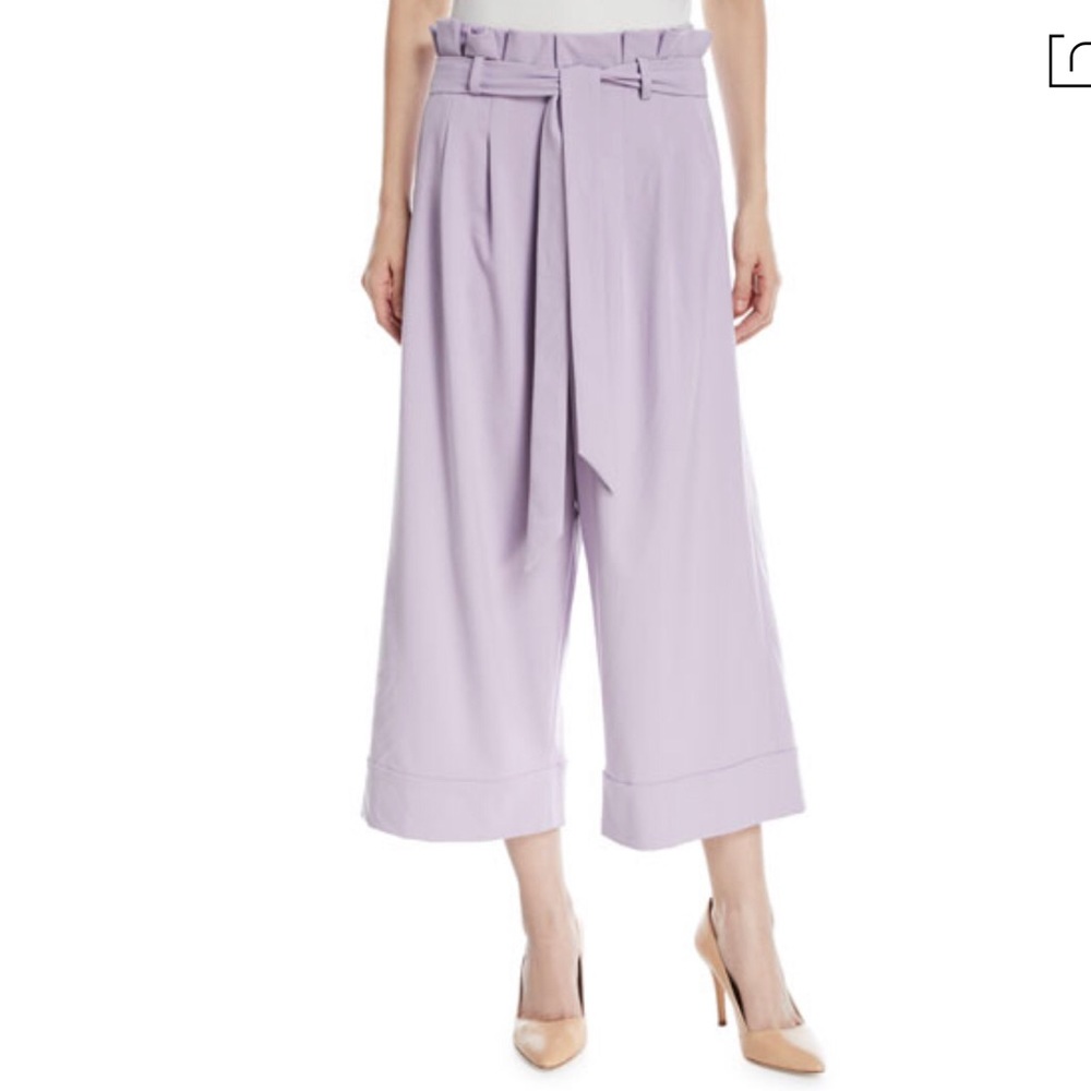 Alice + Olivia Ryan Paperbag Wide-Leg Crop Pants